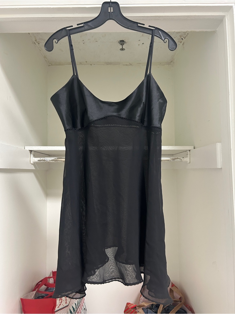VICTORIA SECRET SATIN SHEER BABYDOLL CAMI MEDIUM